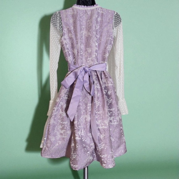 New Medium‎ Oktoberfest Lavender Purple Jacquard Dirndl Dress Bavarian German - Picture 8 of 8